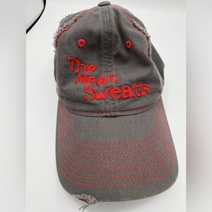 Meat Sweats Men's Ballcap Distressed Gray Red Adjustable